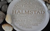 "Halmstad" rund bricka