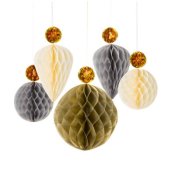 Honeycombs "Baubles Gold" 5 st